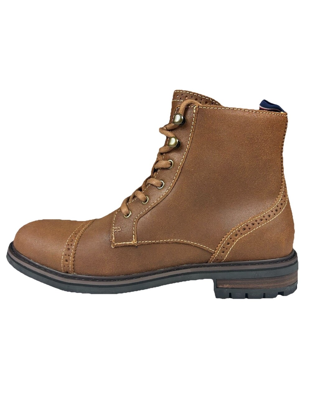Tommy Hilfiger Hartman Brown Suede Boots Mens Size 8.5 Lace Up Dress Boots New